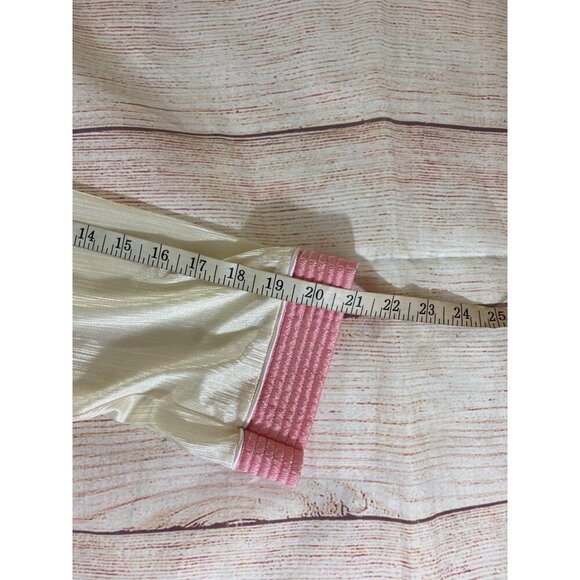 Vintage By Barad & Co Women's Cream With Pink Trim Bathrobe - Large - Picture 9 of 13
